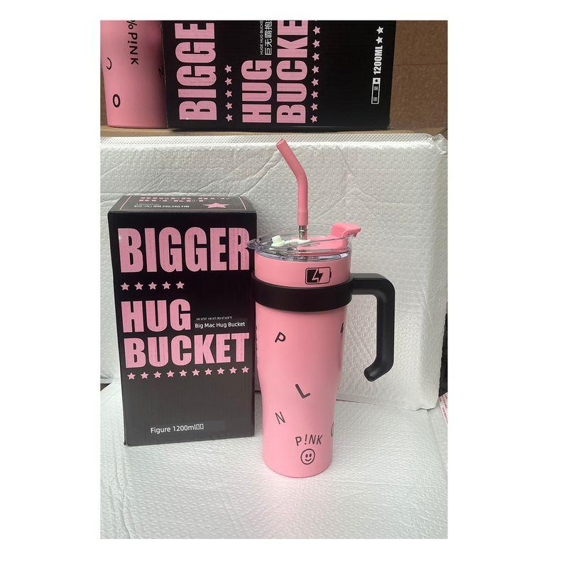 Giant New Style Insulated Water Cup, Large Capacity Stainless Steel Cup, Portable Straw Cup, High Aesthetic Value, Ice Cup for Girls