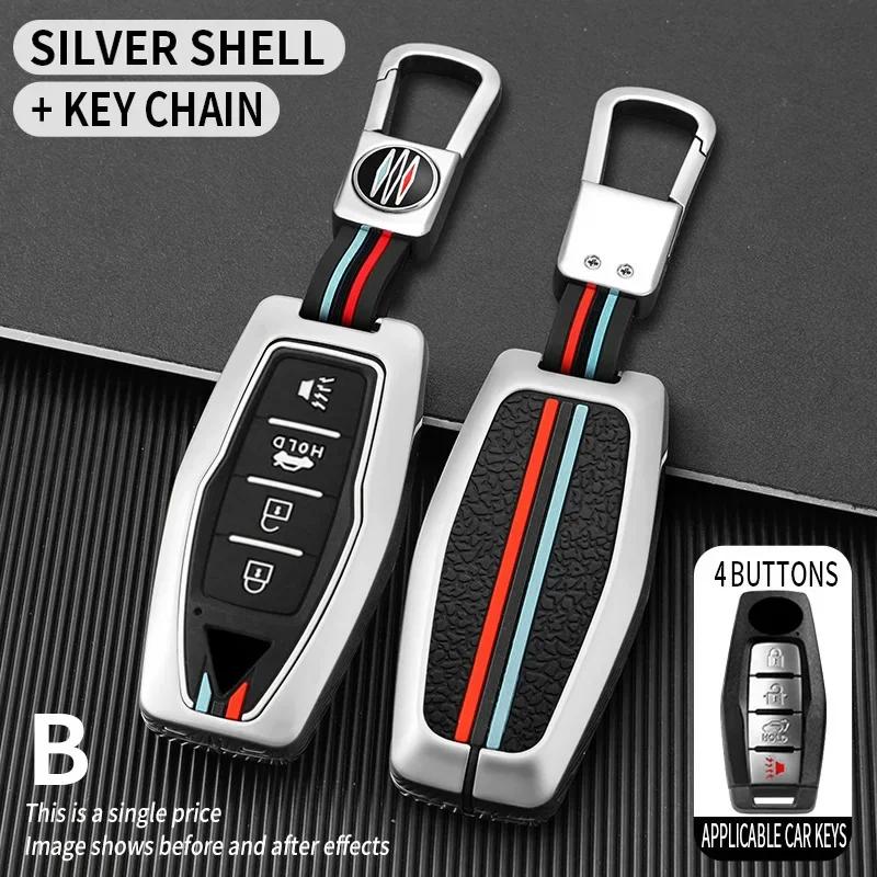 Interior Mouldings Zinc Alloy + Silicone Car Key Case Cover Shell Fob For Mitsubishi Outlander 2022 2023 2024 Control Car Interi