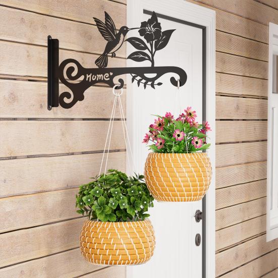 2 шт. Металлические вешалки для растений, декоративные настенные крючки в виде силуэта птицы, прочная вешалка для растений, подвешивающая цветочные корзины, кормушки для птиц, для использования в помещении и на открытом воздухе