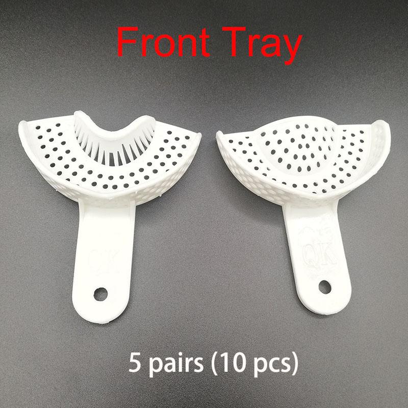 10Pcs Dental Impression Plastic Trays Without Mesh Dentist Tools Teeth Holder Trays Dentistry Lab Material