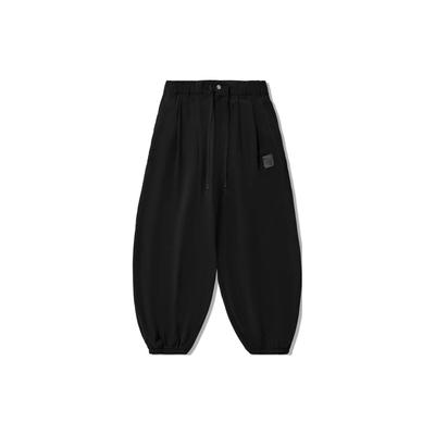 Li Ning X Джеки Чан Коллаборация Однотонные Свободного Кроя Повседневные Брюки Мужские низы Черный AKXU091-2