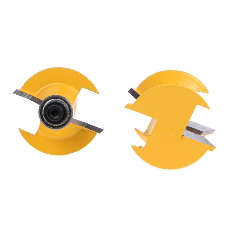 2Pcs 8mm Shank 1/2 Handle Router Bit Set 120 Degrees Groove Chisel Woodworking Cutting Tool