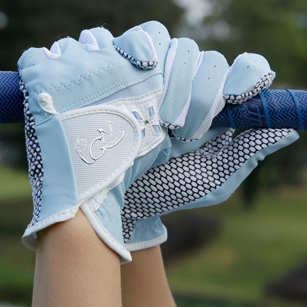 Comfortable PU Leather Golf Mittens Wear Resistant Full Finger Golf Gloves Outdoor Sports
