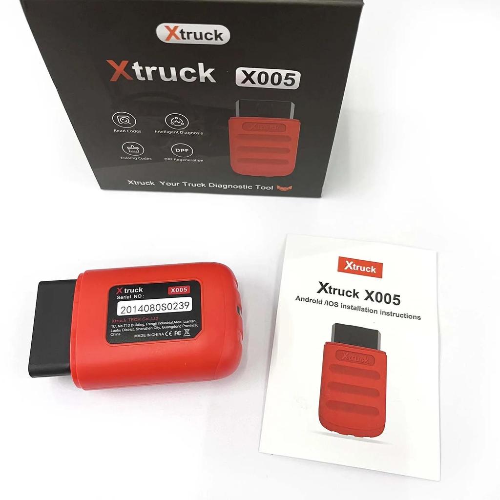 Xtruck X005 Bluetooth Сканер для диагностики грузовиков Прошивка ЭБУ Для чтения и сброса кодов неисправностей, Тест регенерации DPF. для SHACMAN SINOTRUK