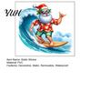 Customizable Christmas Glass Film Surfing Santa Claus Static Sticker, Tropical Waterproof PVC Window Decal for Sunproof Surface Decals Home