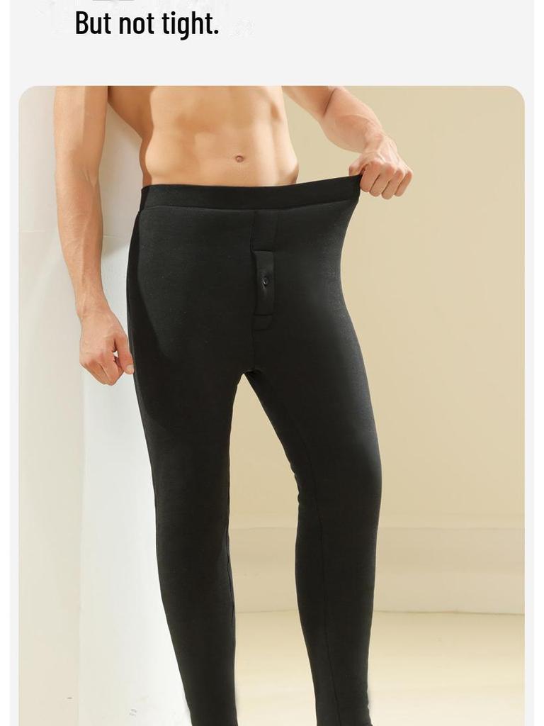 Женские флисовые брюки из суперплотной смеси шерсти и хлопка - теплые, из верблюжьей шерсти, свободного кроя, с накладками на талии и наколенниках, для людей среднего и пожилого возраста, для зимнего использования.