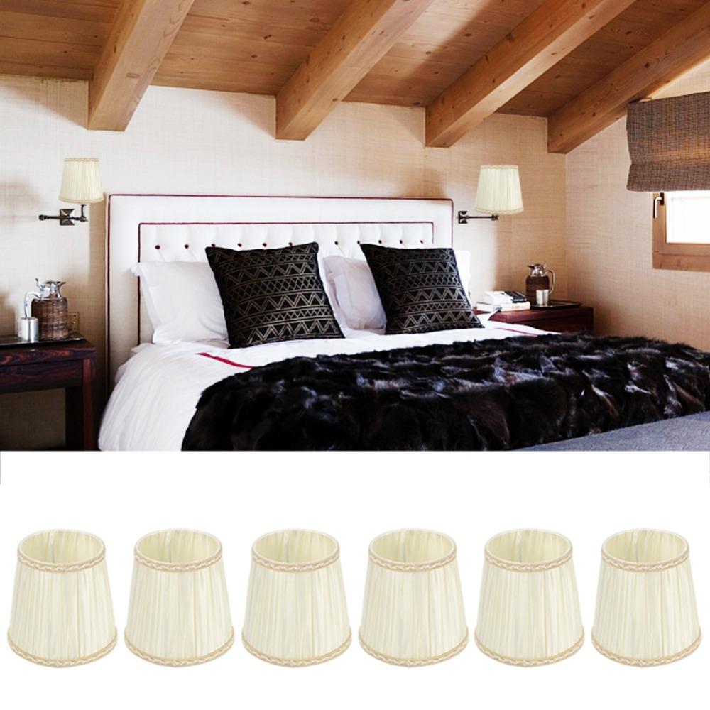 6PCS Crinkle Texture Lamp Cover Cloth Chandelier Lampshade Decorative Small Lamp Shade  Wall Lamps