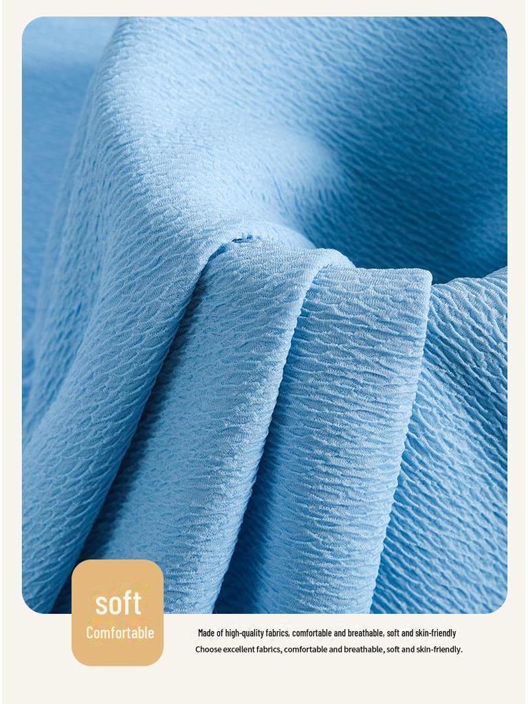 Ткань с мятым волнистым узором - трикотажная трикотажная ткань, 280 г, дизайн «Маленькая горная вершина»