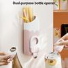 Magnetic Straw Holder Wall-Mounted Straw Organizer with Built-In Bottle Can Opener Reusable Straw Storage Box for Fridge Cabinet Counter