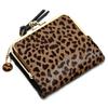 Pisoraro PR241 LEOPARD BROWN Кожаный мини-кошелек с леопардовым принтом и коричневой женской застежкой,