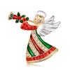 New Lovely Cartoon Enamel Angel Fairy Brooches For Women Cute Colorful Rhinestone Figure Christmas Pins Gifts
