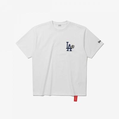 New Era Mlb La Dodgers Кольцо Чемпиона T-shirt Белый 15147550