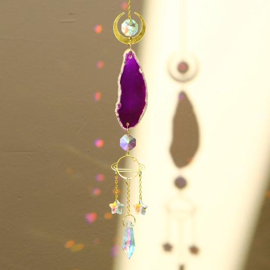 Yousheng искусственный агат пластина ловец солнца украшение для дома и улицы сада домашний офис настенное подвесное украшение на окно натуральный камень пластина поддельный хрустальный кулон