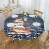 Sail On The Waves Round Tablecloth Waterproof Table Cover For Wedding Party Decoration Dining Table Cover