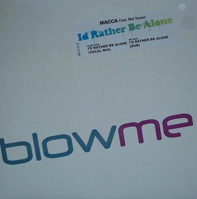 12-дюймовая пластинка MACCA - I'd Rather Be Alone BLO013 Blow Media 2006 Канада Танцевальная и электронная музыка Б/у