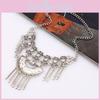 Alloy Vintage Carved Necklace With Embedded Rhinestones Decor Design Tassel