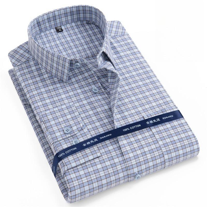 Новые рубашки из 100% чистого хлопка Оксфорд Мужская однотонная рубашка с длинным рукавом Стандартный крой Мужская с карманом Повседневная Осенняя Мужская рубашка 7XL 8XL