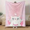 1 шт. Дисней Коты-аристократы Мари Розовый бант Фланелевое покрывало Идеально для домашнего декора, чехла на диван, путешествий