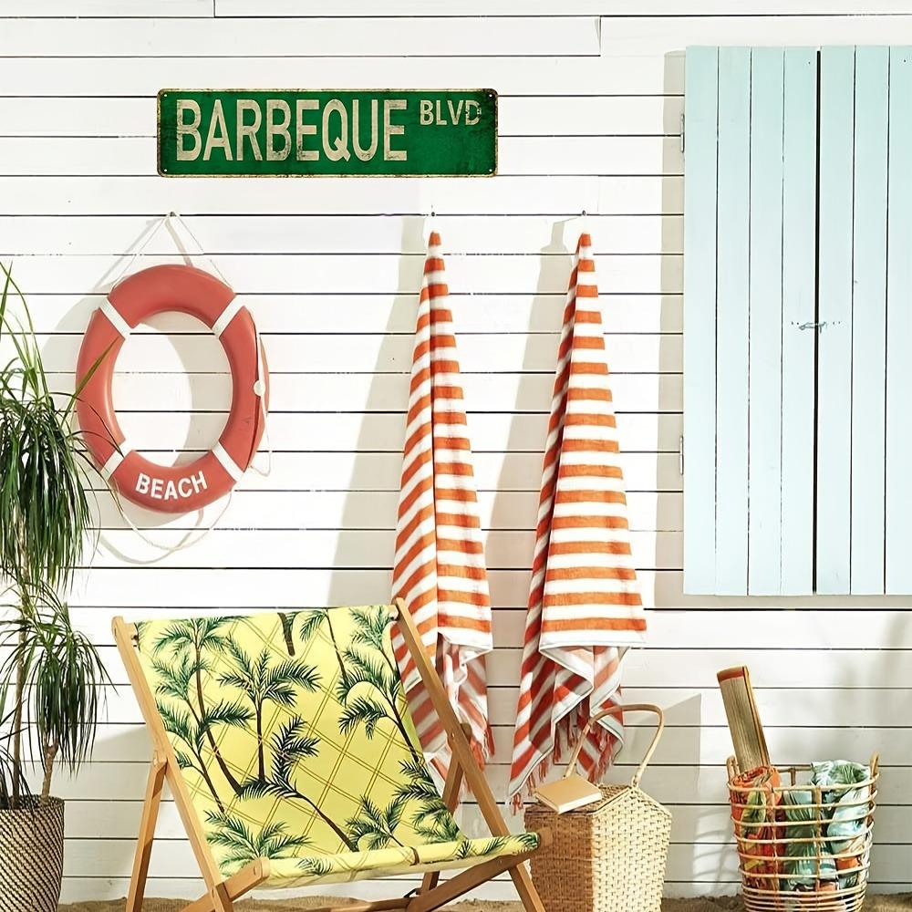 One Piece "BBQ Avenue" Metal Tin Sign (16x4 Inches / 40cm*10cm) Vintage Sign Decoration Wall Art Wall Decoration Room Decoration