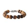 Jewel of Memory Ashes Bracelet Hand Memorial Ashes Container Stainless Steel 316L Natural Stone Tiger Eye 10mm Ball Men's Women's (16)