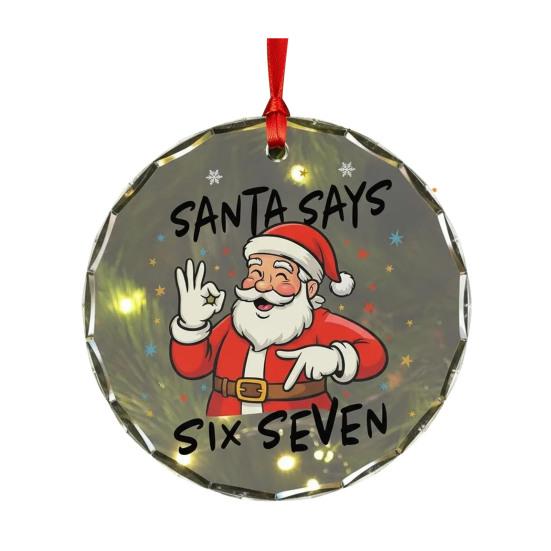 Санта говорит шесть семь рождественское украшение смешной 67 мем подвесное украшение рождественский прикол подарок для друзей семьи
