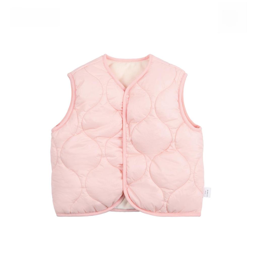 Cozy Quilted Baby Vest - Thick, Warm, Plus Velvet Outerwear for Spring & Autumn