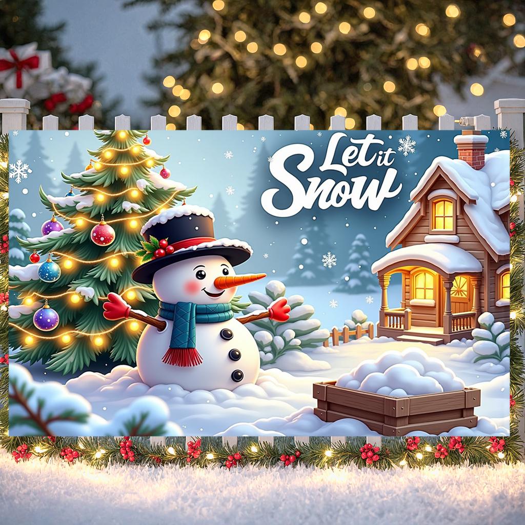 Рождественский дисплей Фигурка снеговика Праздничный фон Снежная сцена Фон Праздничные украшения Снеговик Фон для фотофона Рождество