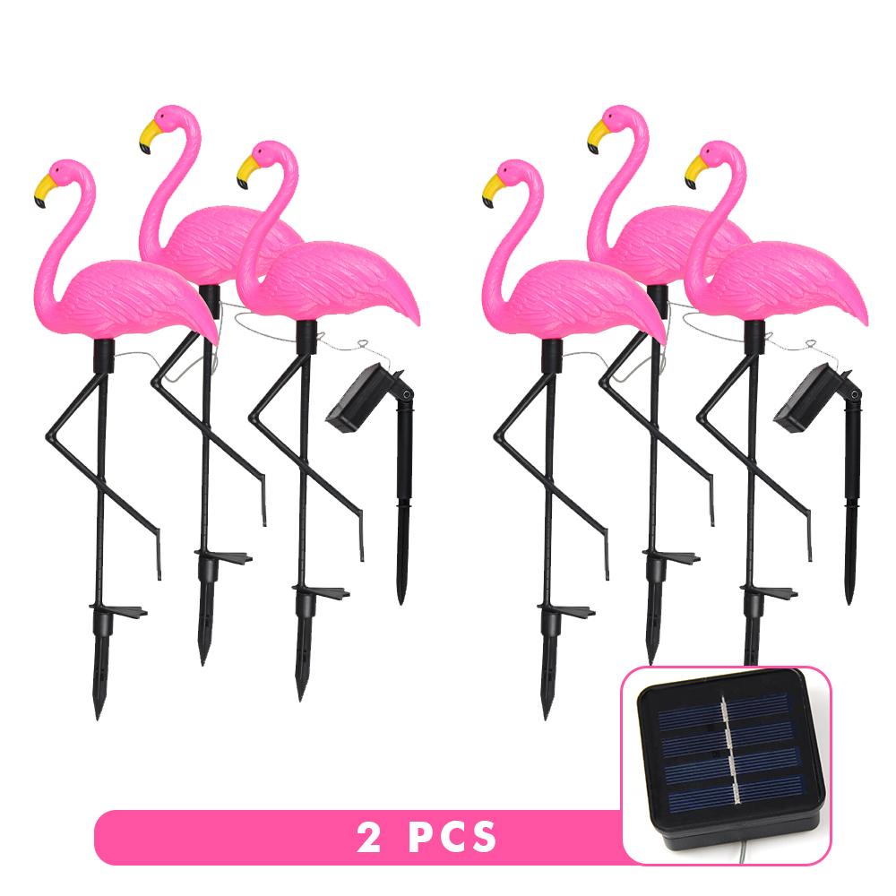 Flamingo Outdoor Landscape Yard Light Waterproof Solar Garden Lamps Lawn Lights Patio Walkway Lights Stake Light Holiday Decor