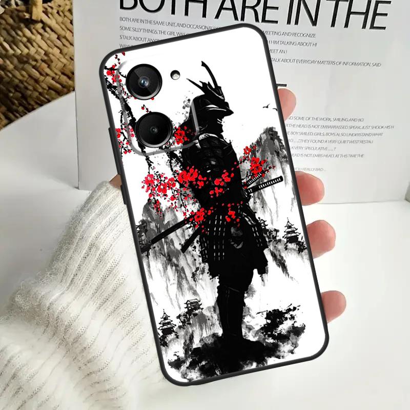 Японский самурай Для Realme GT6 GT7 15 Pro 10 11 12 13 14 Pro Plus C55 C71 C75 C67 C63 C61 C53 C35 C65 Чехол