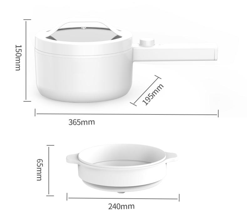 220 В 1,5 л домашняя сковорода, горшок для готовки, портативная электрическая мультиварка, мини-электрический хот-пот с пароваркой для путешествий, школы