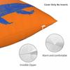 Blue Gator On Orange Square Pillowcase Polyester Linen Velvet Printed Zip Decor Pillow Case Home Cushion Case