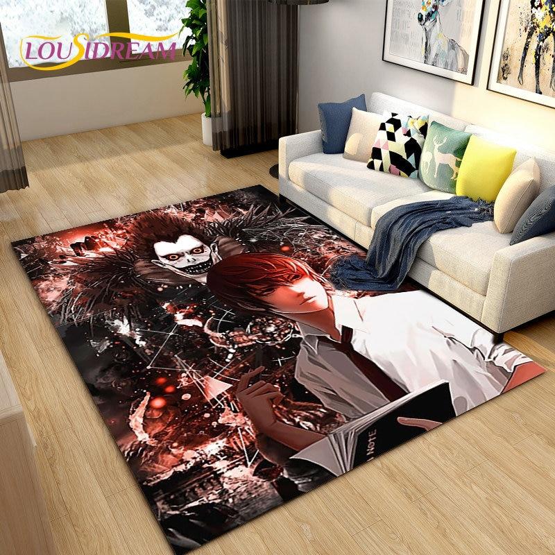Большой ковер в стиле аниме Death Note, коврик для гостиной, дивана, детской комнаты, кухонный коврик для ванной комнаты, мягкий нескользящий напольный коврик