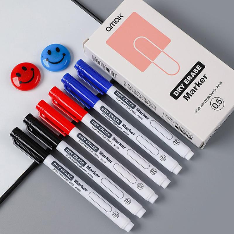 Erasable Whiteboard Pen Extremely Thin 0.5Mm Dry Erasing Pen Office Examination