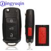 Jingyuqin 4 Buttons Car Key Shell For VW Caddy Eos Golf Jetta Beetle Polo Up Tiguan Touran 5K0837202AD Case Cover Folding Flid
