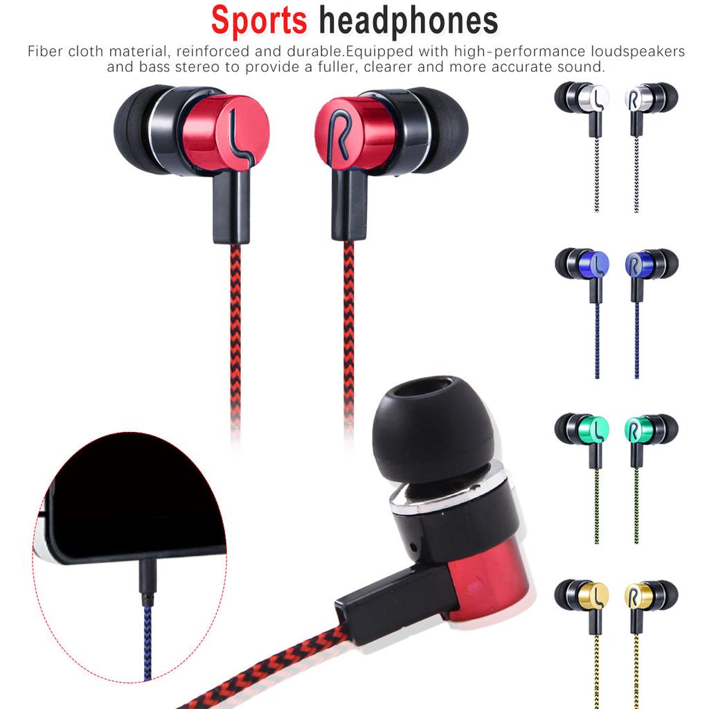 Running Headphones Stereo Earphones Sport 3.5mm In Ear Stereo Headphones Earphone For Smartphone
