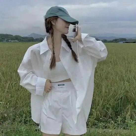 Женская розовая клетчатая рубашка-куртка с воротником поло - Лето 2024, средней длины, защита от солнца, топ с длинным рукавом