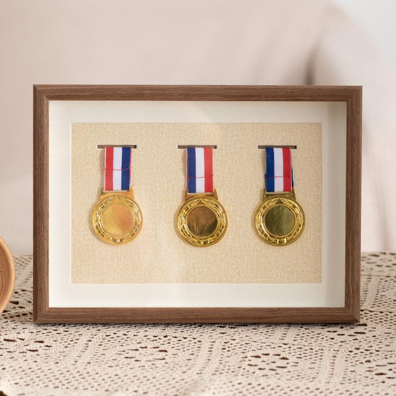 Wooden Medal Frame & Display: Marathon Tag Holder and Decorative Picture Frame