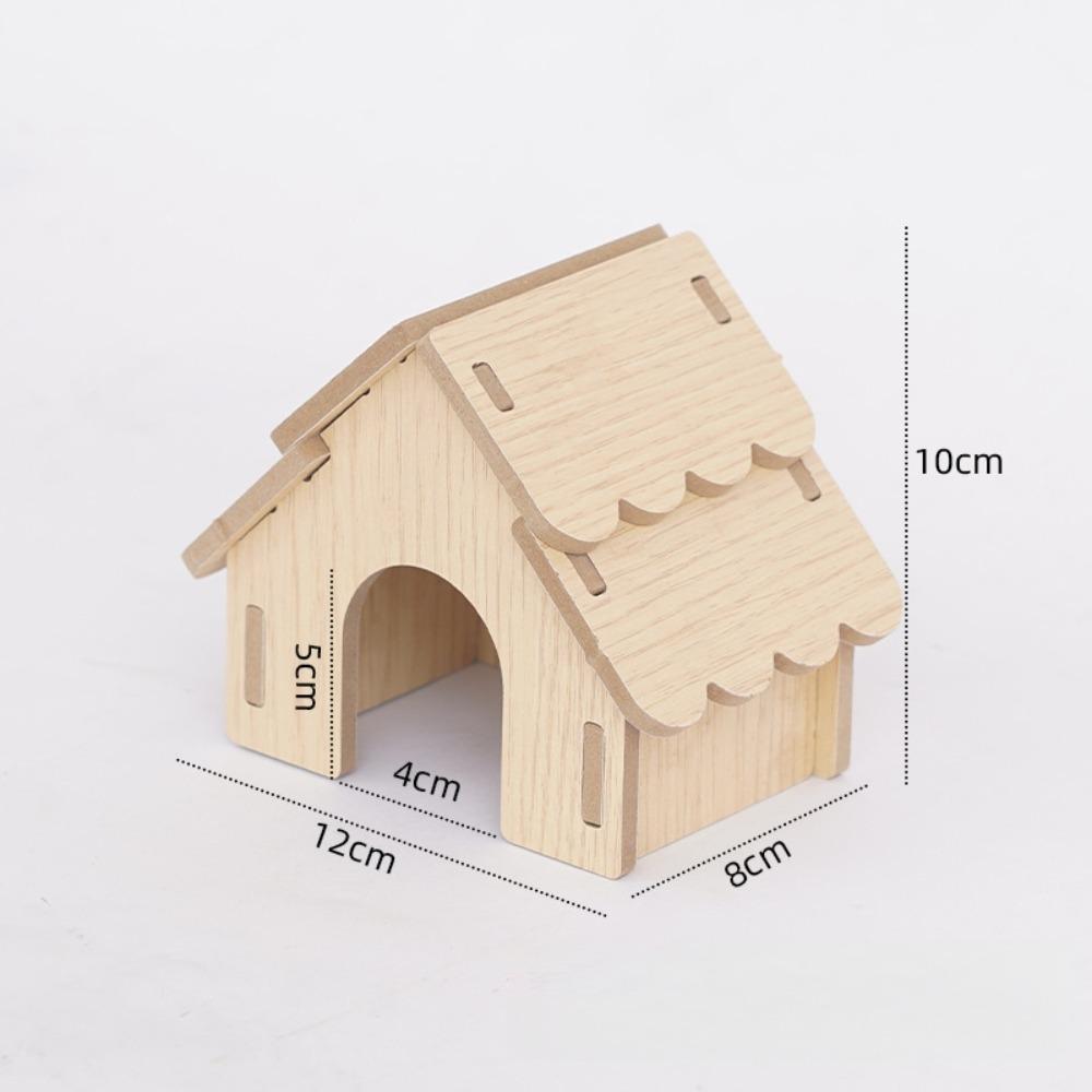 Durable Hamster House Natural Wooden Small Pets Hideaway New Hamster Hide Villa  for Chinchilla