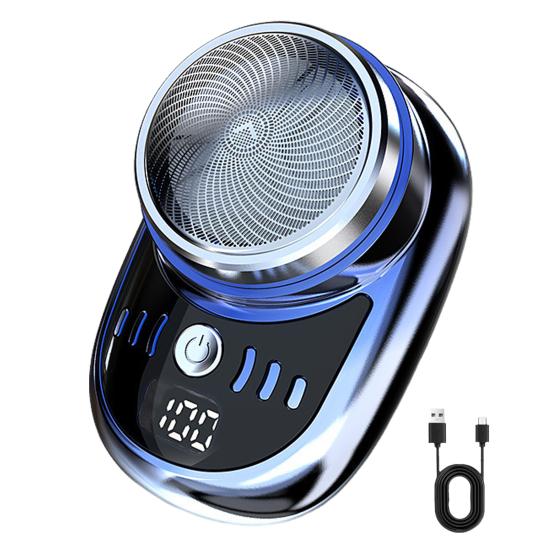Мужская электробритва, аккумулятор, дисплей, USB перезаряжаемая мини-роторная бритва для путешествий, портативный беспроводной триммер для волос, инструмент для удаления бороды, подарок парню