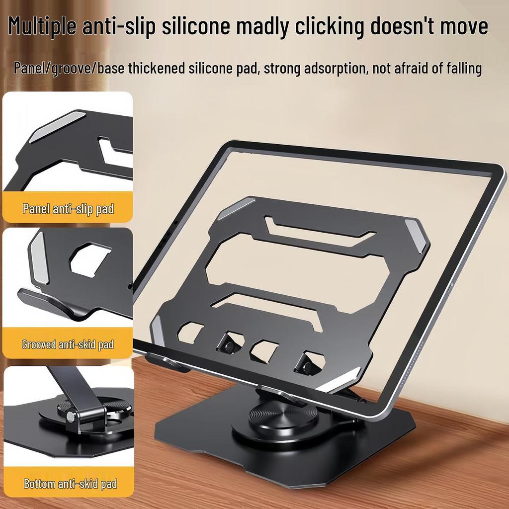 Adjustable Rotating Tablet & Laptop Stand with Cooling Fan & Hollow Design