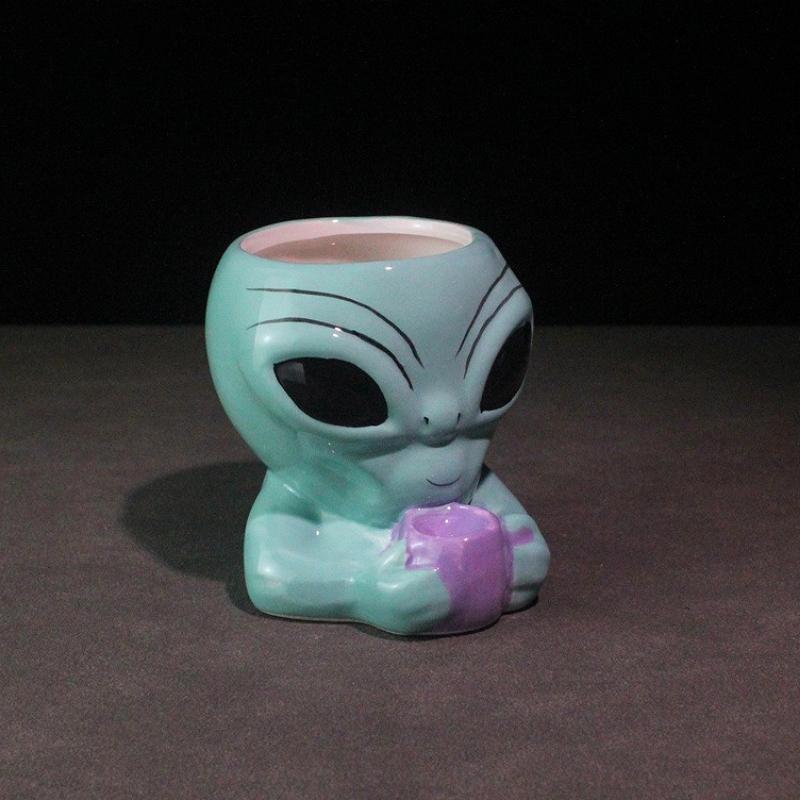 Кружка ТИКИ в форме инопланетянина Домашний декор Креативное украшение в виде инопланетянина Бар Керамическая винная чаша Персонализированные фигурки Аксессуары для украшения дома