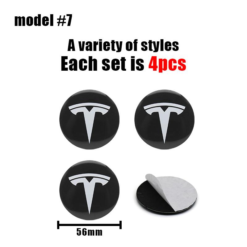 4Pcs 56mm/60mm Tesla Car Wheel Center Hub Cap For Model 3 Model Y Model X Model S Auto Rim Cover Decorate Stickers Accessories