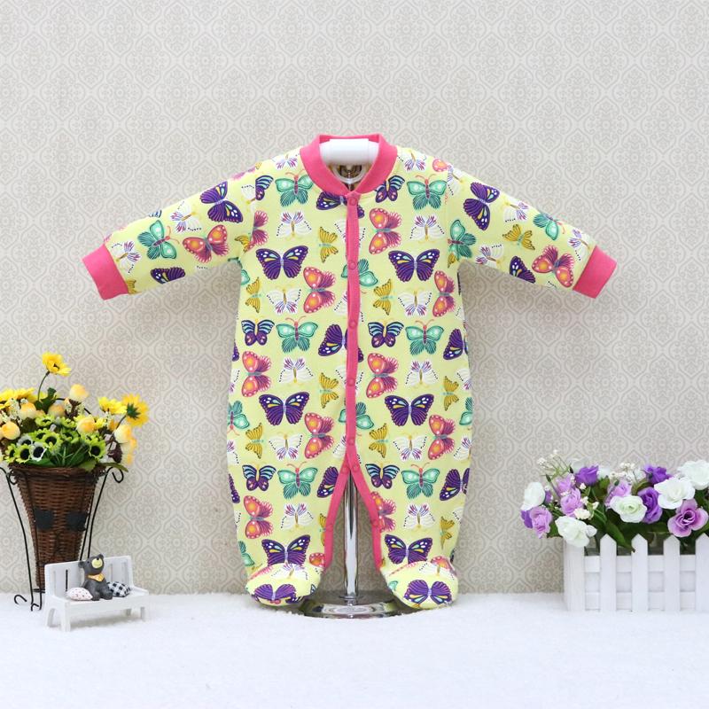 Комбинезоны с длинными рукавами для мальчиков и девочек из чистого хлопка Детские костюмы Летняя и осенняя одежда Одежда для новорожденных Новый стиль