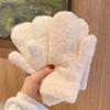 Women Winter Keep Warm Plus Cashmere Thicken Mink Fleece Solid Cute Lovely Outdoor Windproof Cycling Full Finger Mittens Gloves