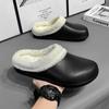 Fashion Winter Women Fur Slippers Waterproof Warm Plush Household Slides Indoor Home Thick Sole Footwear Non-Slip Solid Couple Sandals