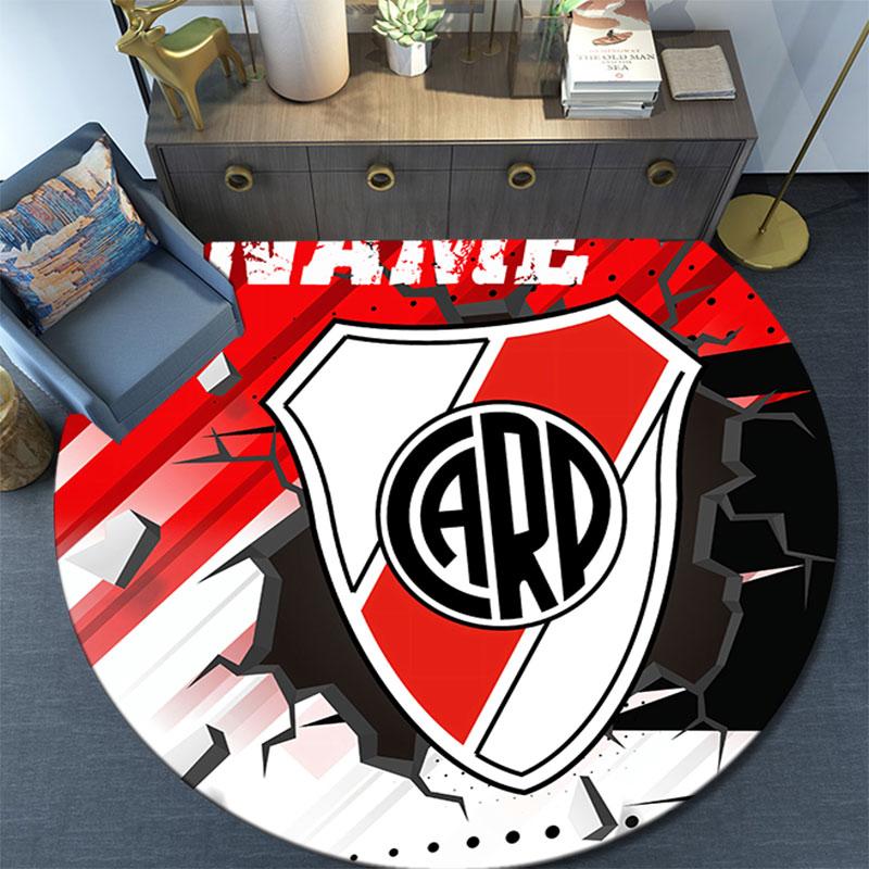Custom Name,Club Atlético River Plate pattern round rug,Carpet Rug for Living Room Bedroom Playroom ,Non-slip Floor Mat,Holiday Gifts and Birthday Gif