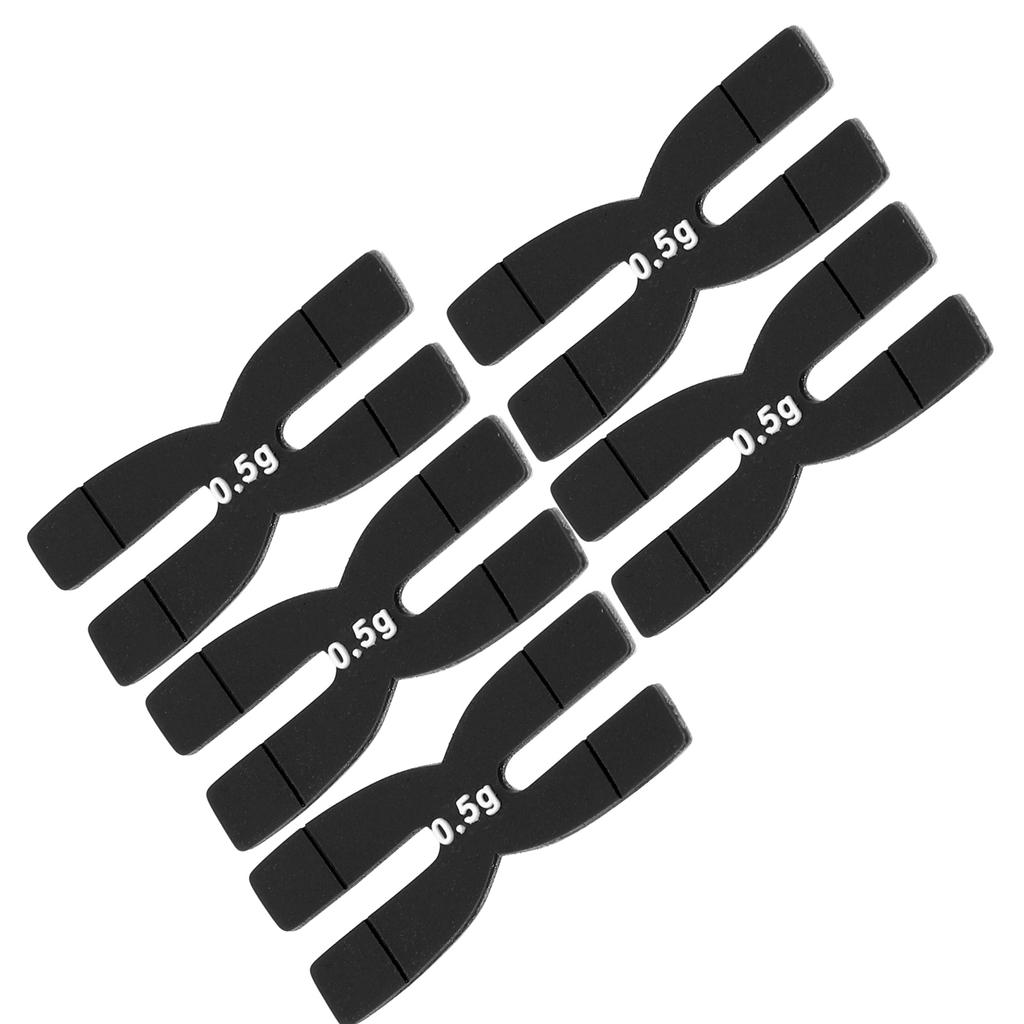 POWERTI 5 шт. 0,5 г ракетка для тенниса и бадминтона полосы для балансировки веса силиконовые ленты для утяжеления бар черный