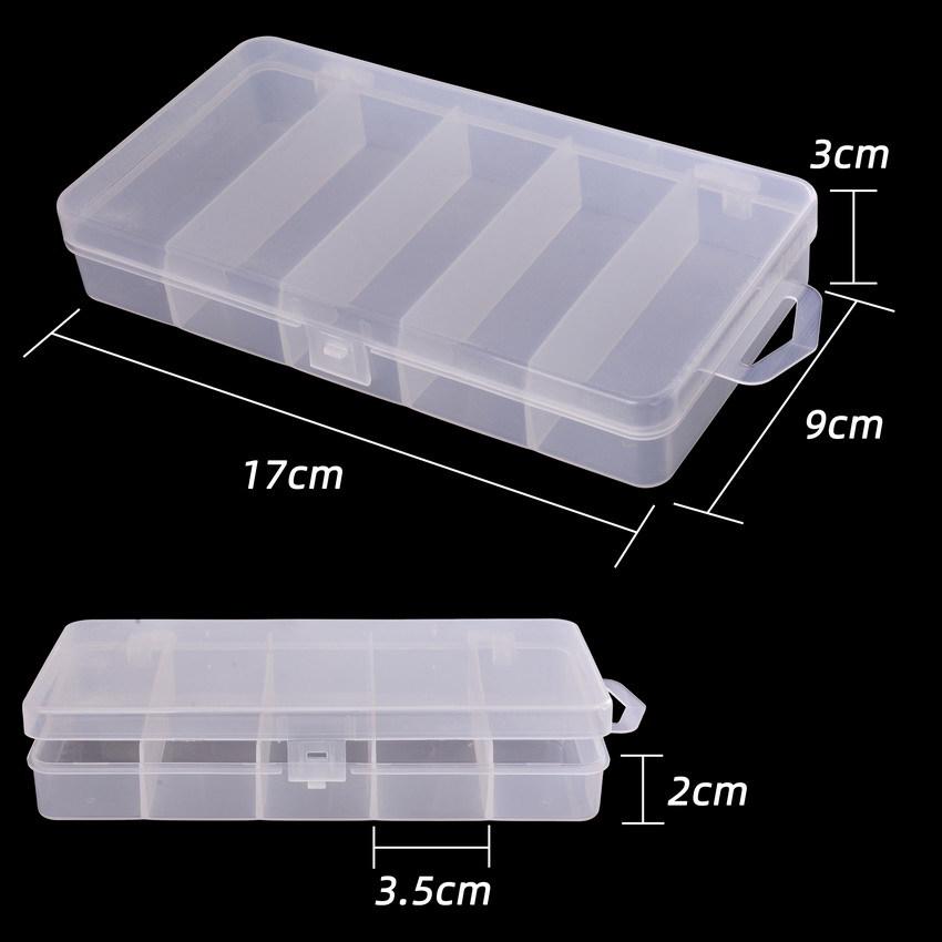Transparent Plastic Lure and Component Storage Box with 5, 8, or 10 Compartments (Thunder Frog Box).