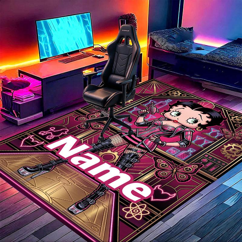 Custom Name Personalized Betty Boop Print Carpet, Versatile Home Decor Rug, for Playroom, Apartment, Balcony, Entryway, Hallway Gift
