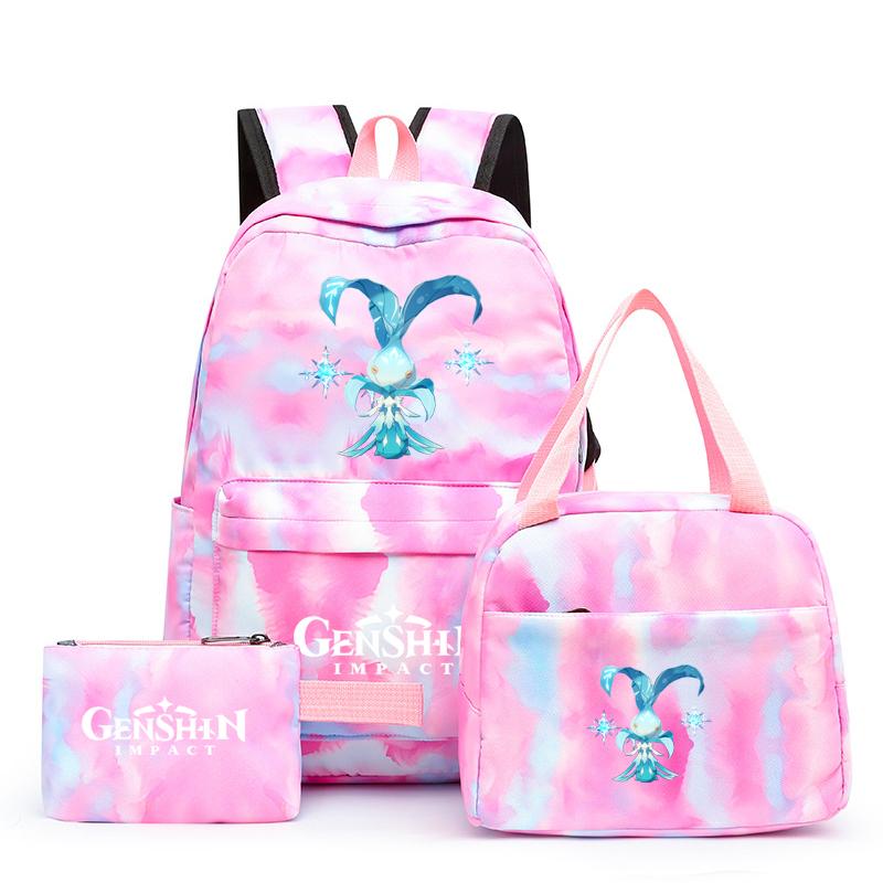 3Pcs/set Anime Girl Backpack Set School Students Kawaii Back To School Backpack Boy Children Lunch Bags Pencil Box